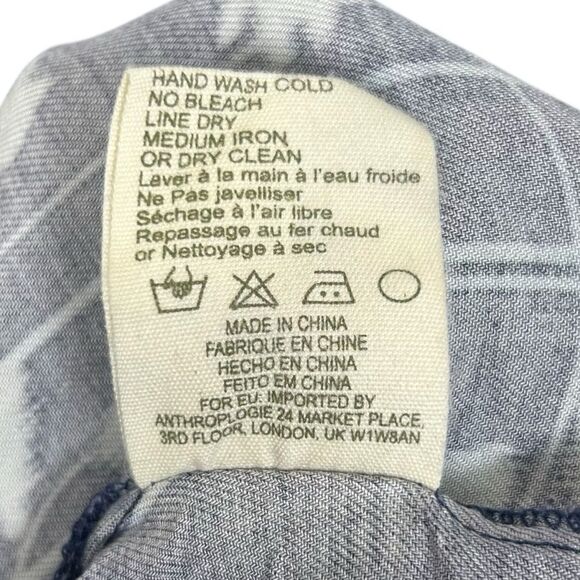 Tiny Anthropologie Semele Shirtdress Blue Motif Floral Embroidered Dress XS - Picture 6 of 8